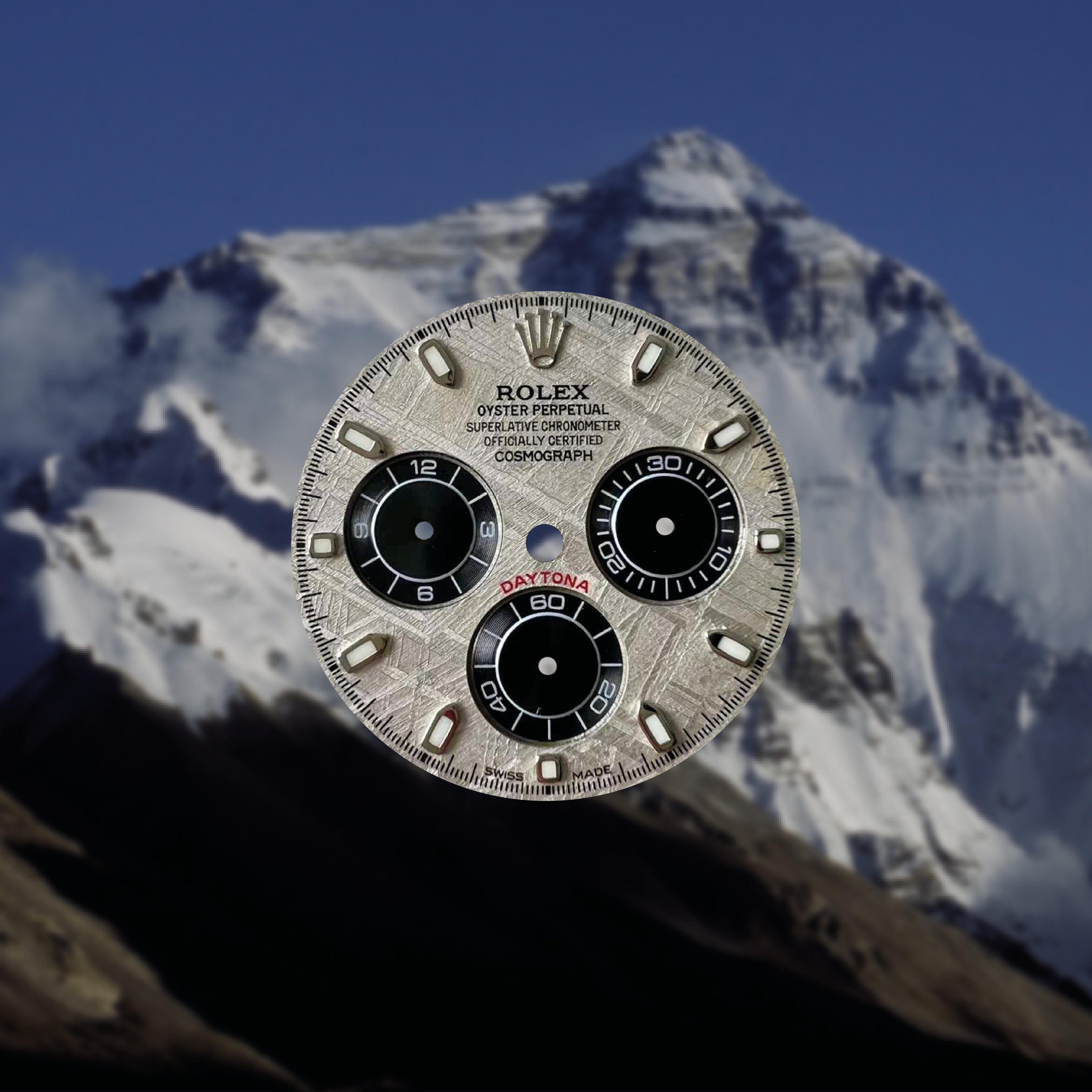 Custom Rolex Daytona 116519 White Gold Meteorite Dial with Black Subdials 40mm - Cal 4130