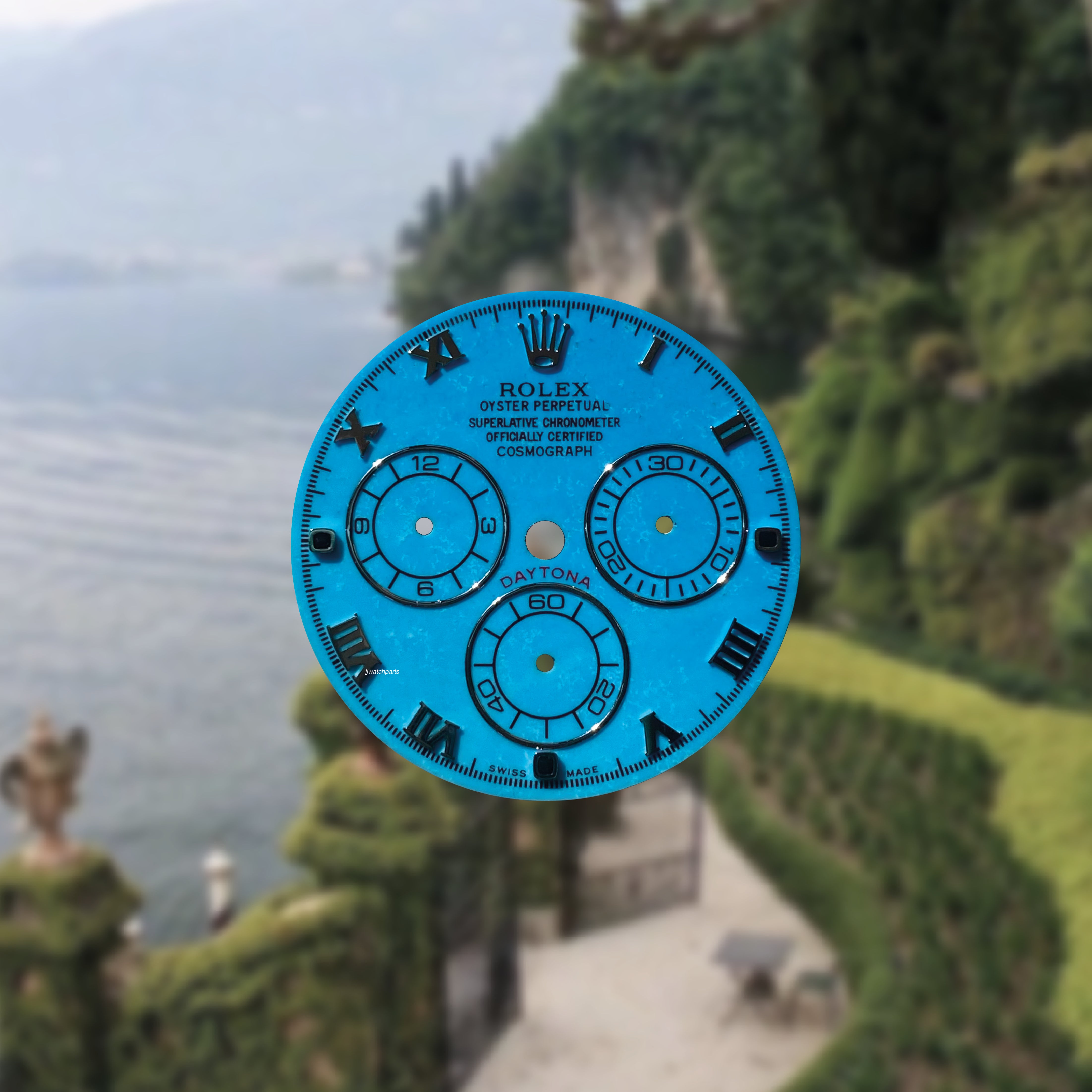 Custom Rolex Daytona 116519 Blue Turquoise Beach Dial Roman Silver 40mm - Cal 4130