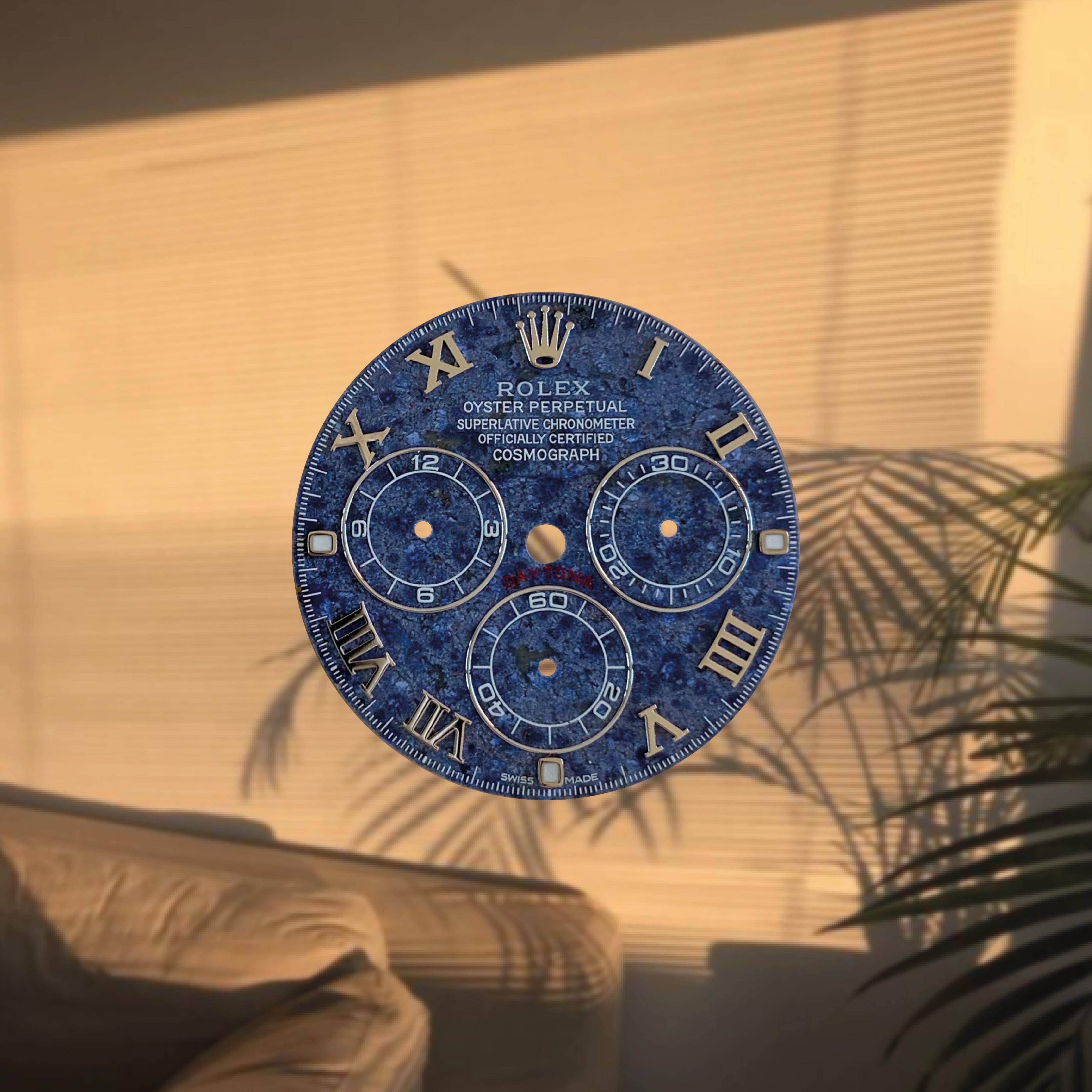Custom Rolex Daytona 116519 Sodalite Dial Roman Silver 40mm - Cal 4130