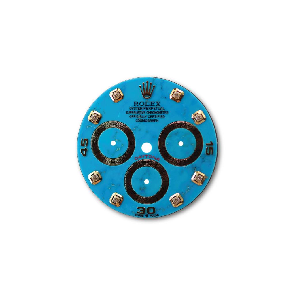 Custom Rolex Daytona 116508 Blue Turquoise Stone Dial with Diamonds 40mm - Cal 4130